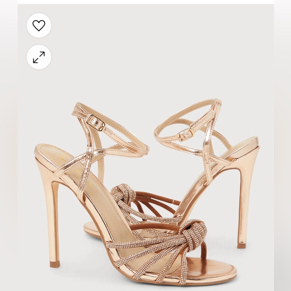 Noranie Rose Gold Rhinestone High Heel Sandals